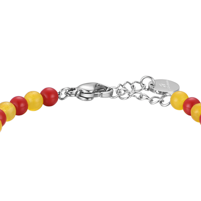 BRACCIALE BAMBINO IN ACCIAIO CON PIETRE ROSSE E GIALLE