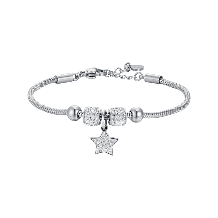 GIRL'S BRACELET IN STEEL WITH STAR WITH WHITE CRYSTALS