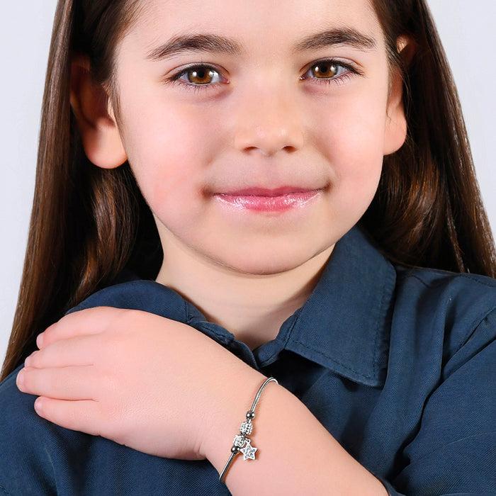 GIRL'S BRACELET IN STEEL WITH STAR WITH WHITE CRYSTALS