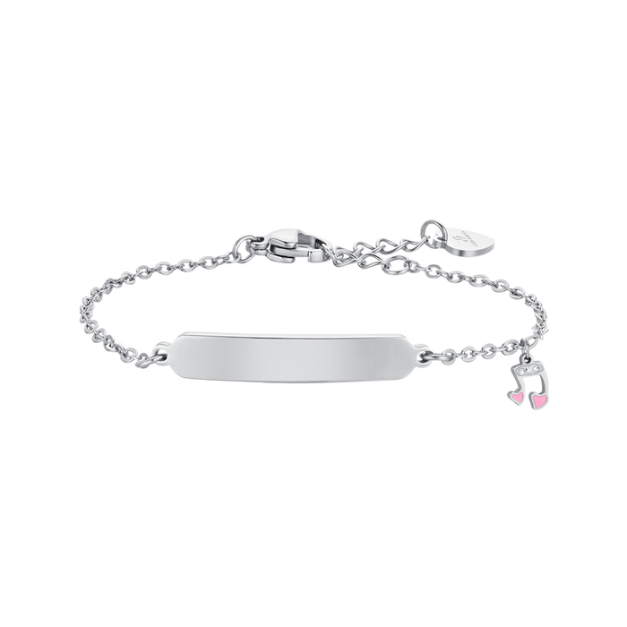 GIRL'S STEEL BRACELET WITH MUSICAL NOTE AND PLATE