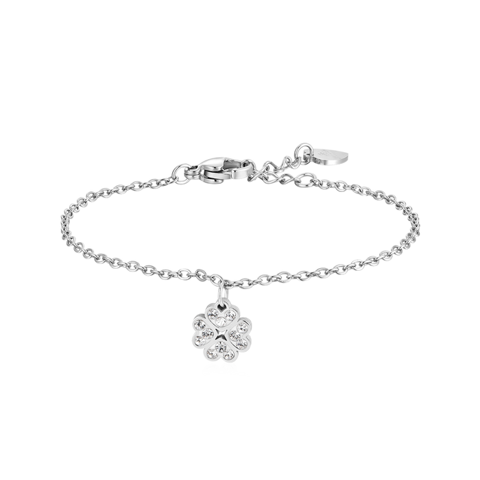 BRACCIALE BAMBINA IN ACCIAIO CON QUADRIFOGLIO