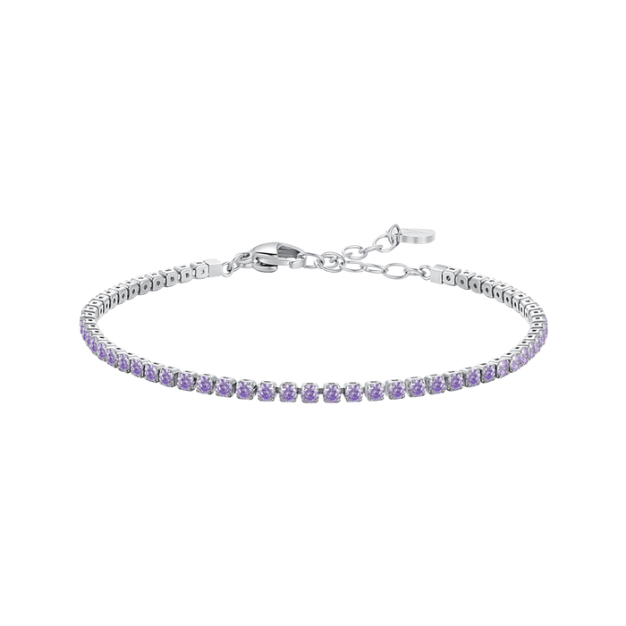 BRACCIALE BAMBINA TENNIS IN ACCIAIO CON ZIRCONI VIOLA