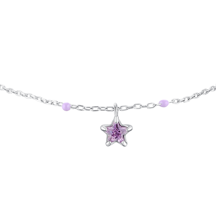 BRACCIALE BAMBINa IN ACCIAIO CON STELLA ZIRCONE VIOLA E PIETRE VIOLA