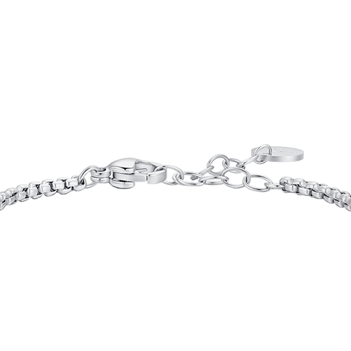 BRACCIALE BAMBINO IN ACCIAIO CON TIMONE E PIETRE AGATA NERA