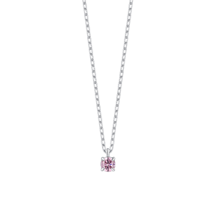 COLLANA BAMBINA IN ACCIAIO CON ZIRCONE ROSA
