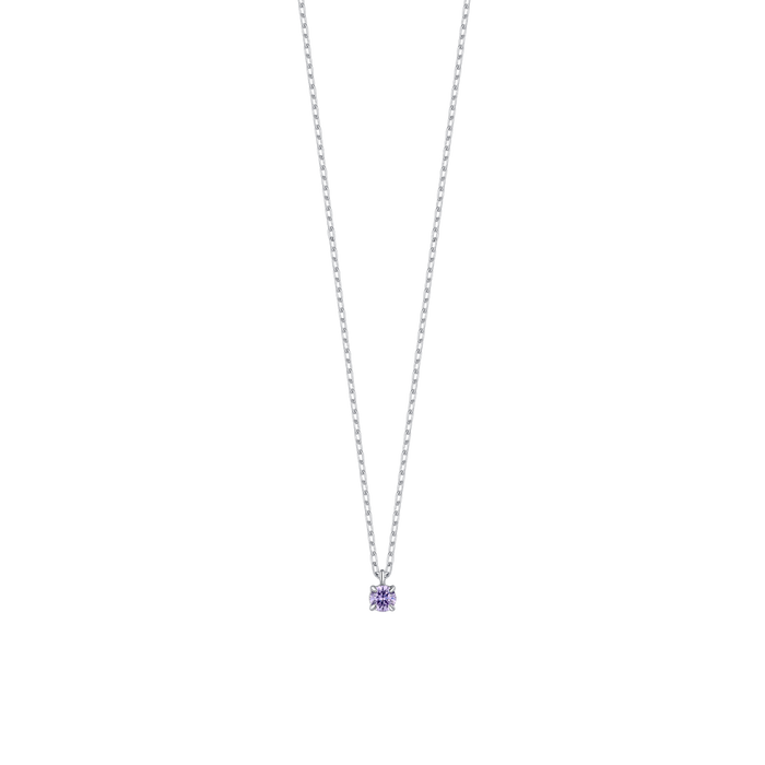 COLLANA BAMBINA IN ACCIAIO CON ZIRCONE VIOLA