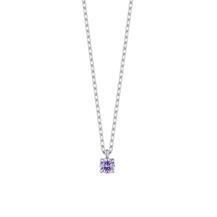 COLLANA BAMBINA IN ACCIAIO CON ZIRCONE VIOLA