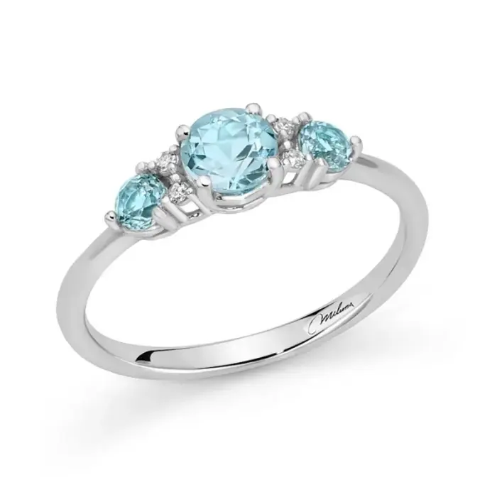 Anello con Gemma del Cielo e diamanti