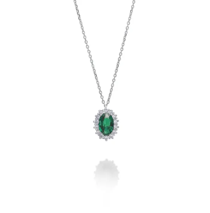 Collier ras du cou émeraude
