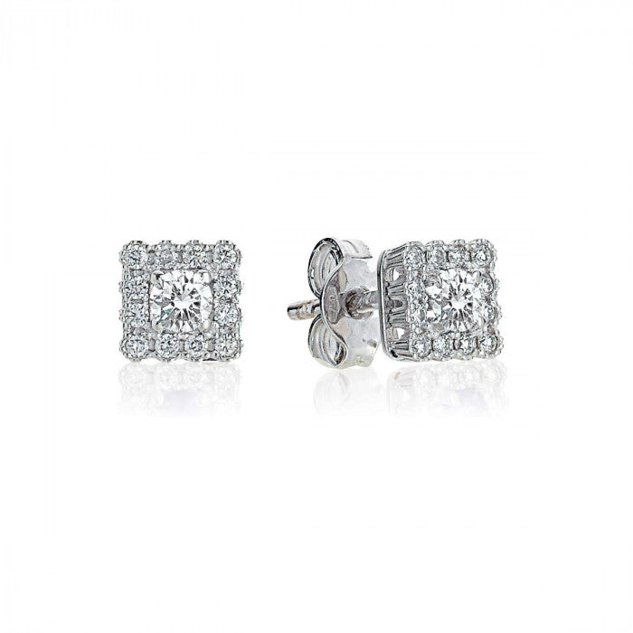 Orecchini in oro bianco 18kt con pavé di diamanti