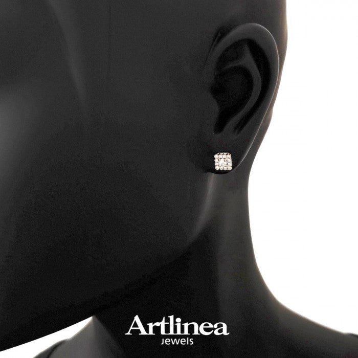 Orecchini in oro bianco 18kt con pavé di diamanti
