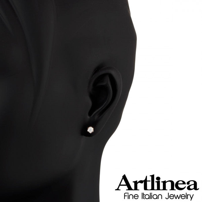 Orecchini a fiore in oro 18 kt con diamanti bianchi naturali