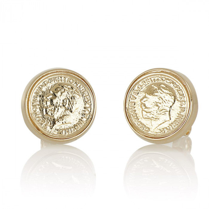 Orecchini con monete in oro giallo lucido 18 kt