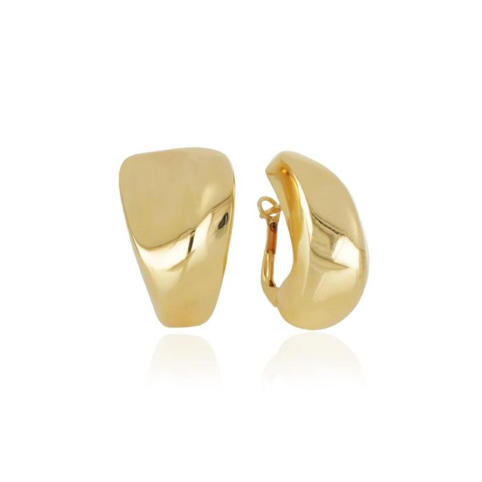 Boucles d'oreilles en or 18 carats avec finition polie jaune