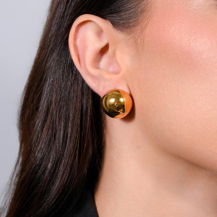 Boucles d'oreilles pendantes 20 mm pour femme en acier doré IP