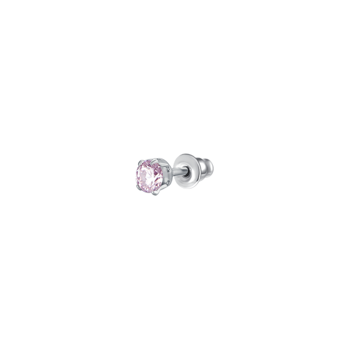 MONO ORECCHINO DONNA IN ACCIAIO CON ZIRCONE ROS