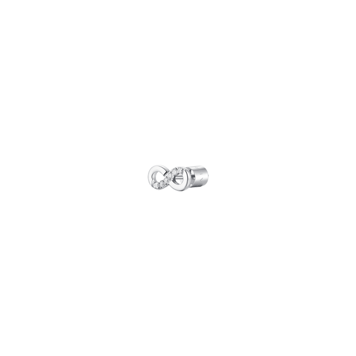 MONO ORECCHINO DONNA IN ACCIAIO CON INFINITO CON PUNTI LUCE ZIRCONE BIANCO