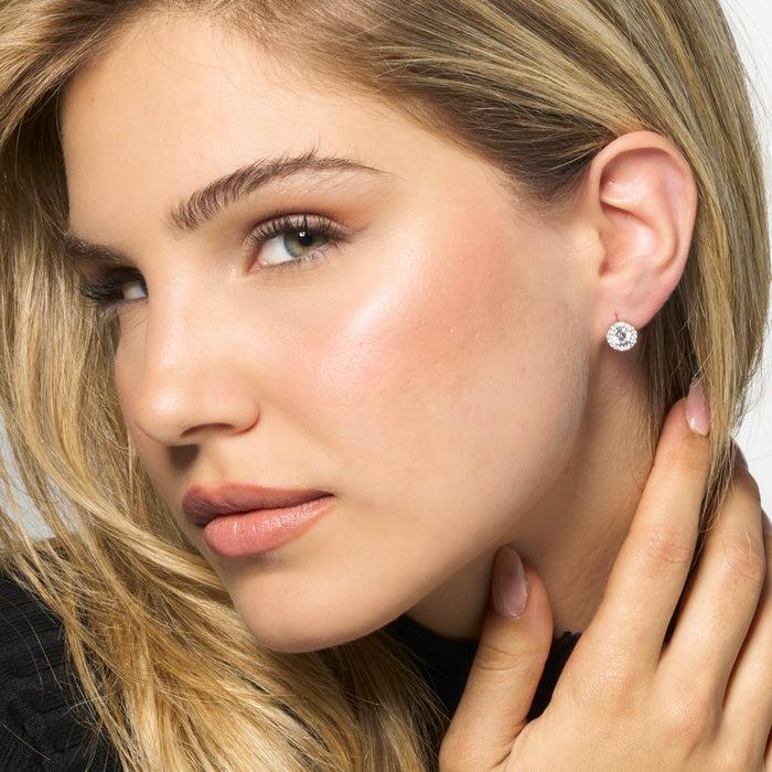 ORECCHINI DONNA IN ACCIAIO CON ELEMENTI CON ZIRCONI BIANCHI