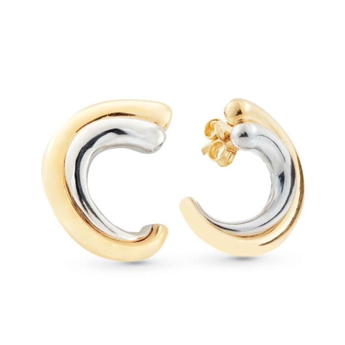 Boucles d'oreilles en or bicolore poli 18 carats 