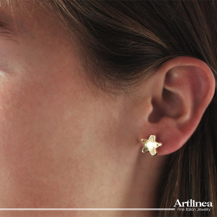 Orecchini Fiore In oro giallo lucido 18kt