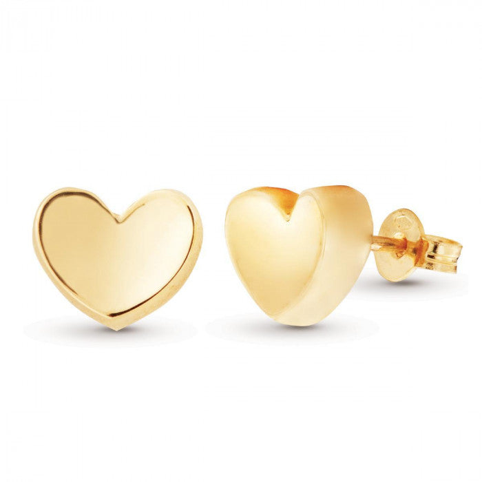 Orecchini Cuore incavato in oro giallo lucido 18kt
