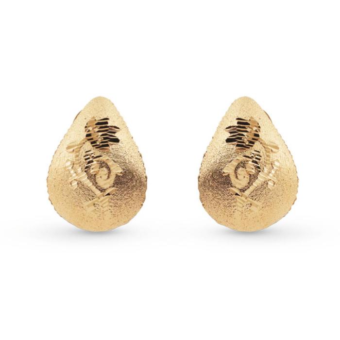 Boucles d'oreilles pendantes en or jaune satiné 18 carats 