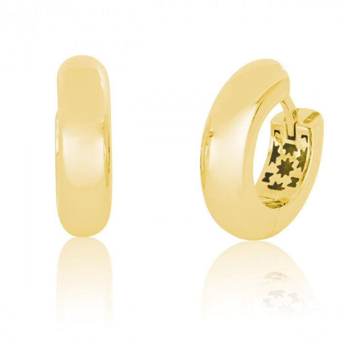 Orecchini a cerchio con chiusura a scatto in oro 18kt