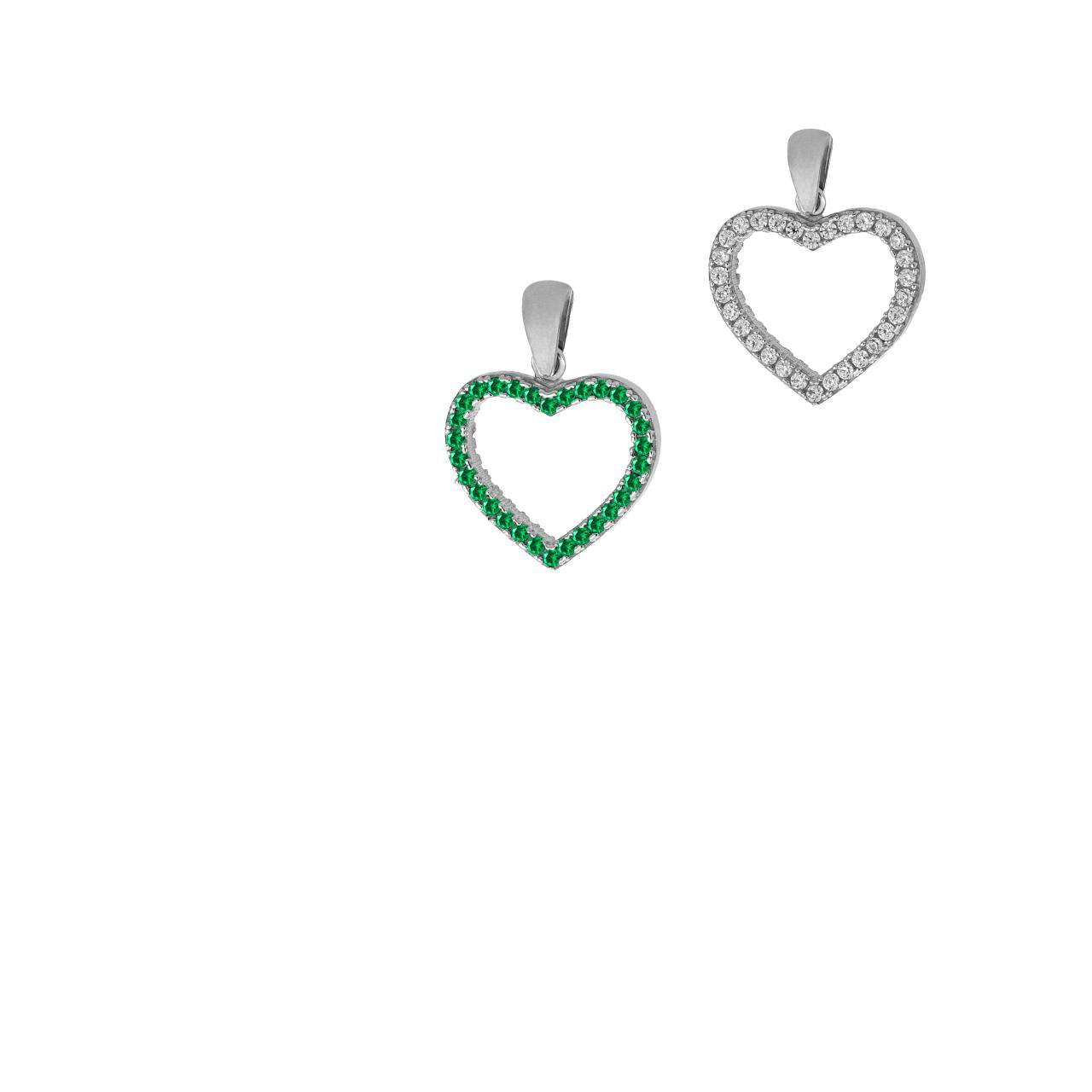 Ciondolo cuore zirconi