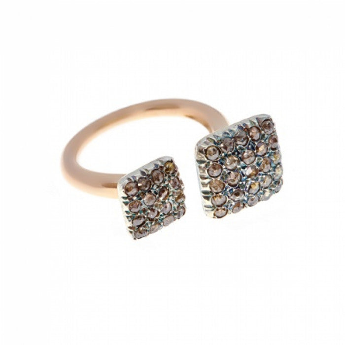 Anello 2 toppe quadrate