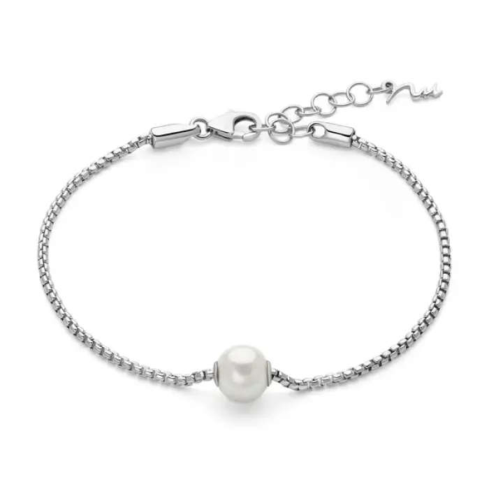 Bracciale in argento e perla Oriente passante