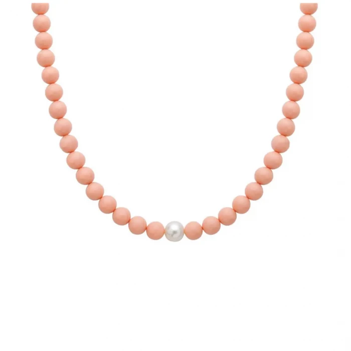 Pink coral paste choker