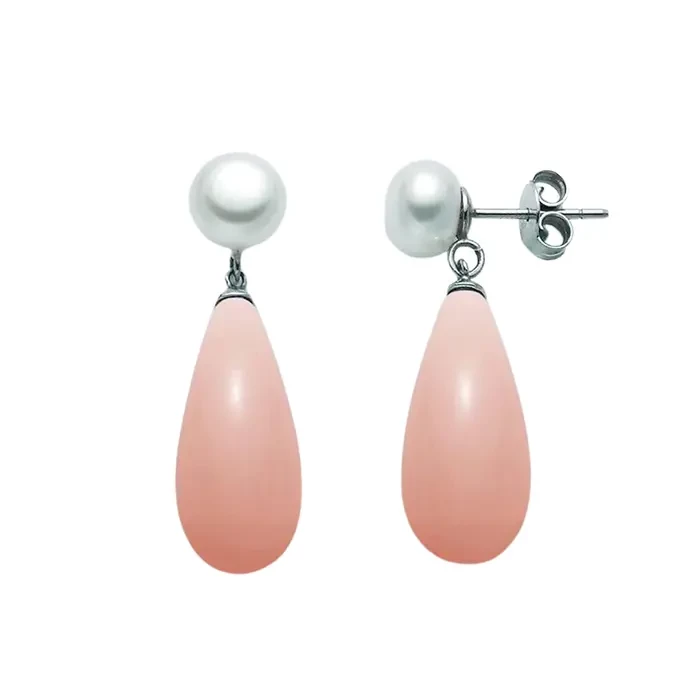 Orecchini pasta di corallo rosa