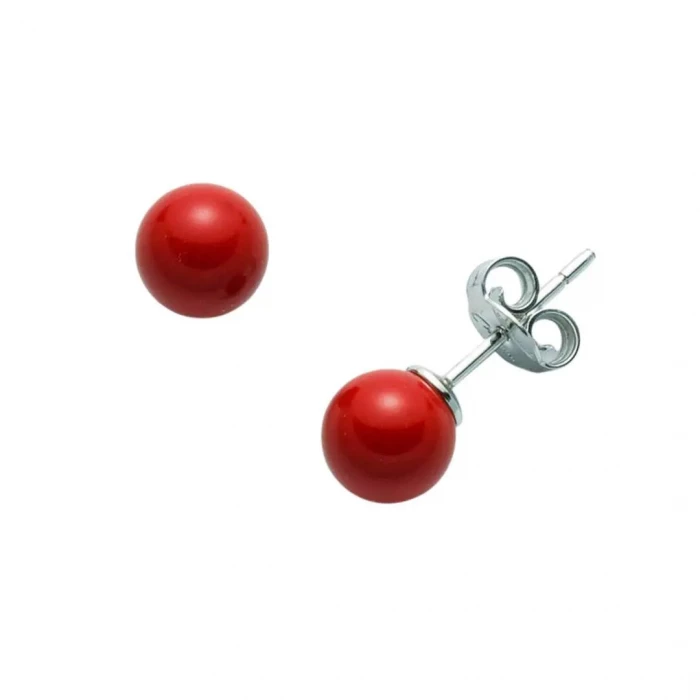 Orecchini pasta di corallo rosso