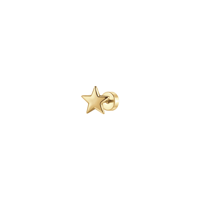 PIERCING ORECCHIO DONNA IN ACCIAIO FORMA STELLA COLORE ORO