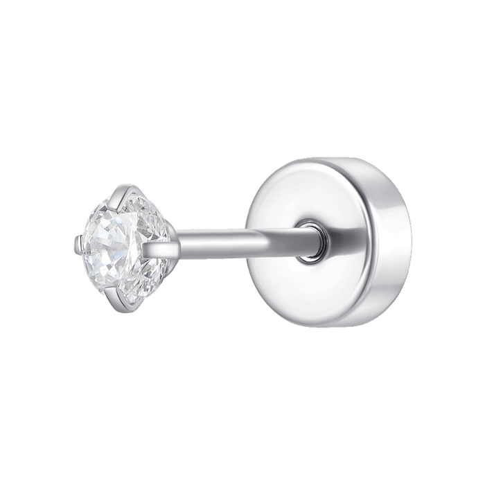 PIERCING ORECCHIO DONNA IN ACCIAIO CON ZIRCONE BIANCO