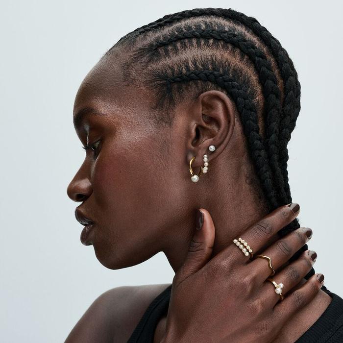 Hoop Earrings With Cultured Freshwater Pearls