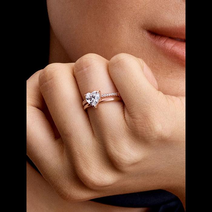 Anello Doppia Fascia con Cuore