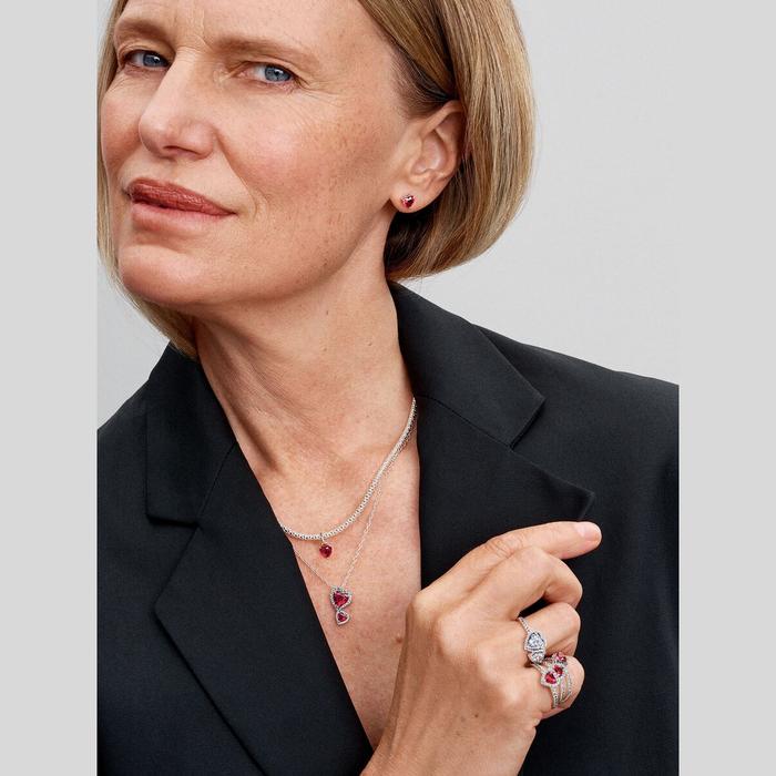 Collana Doppi Cuori Rossi