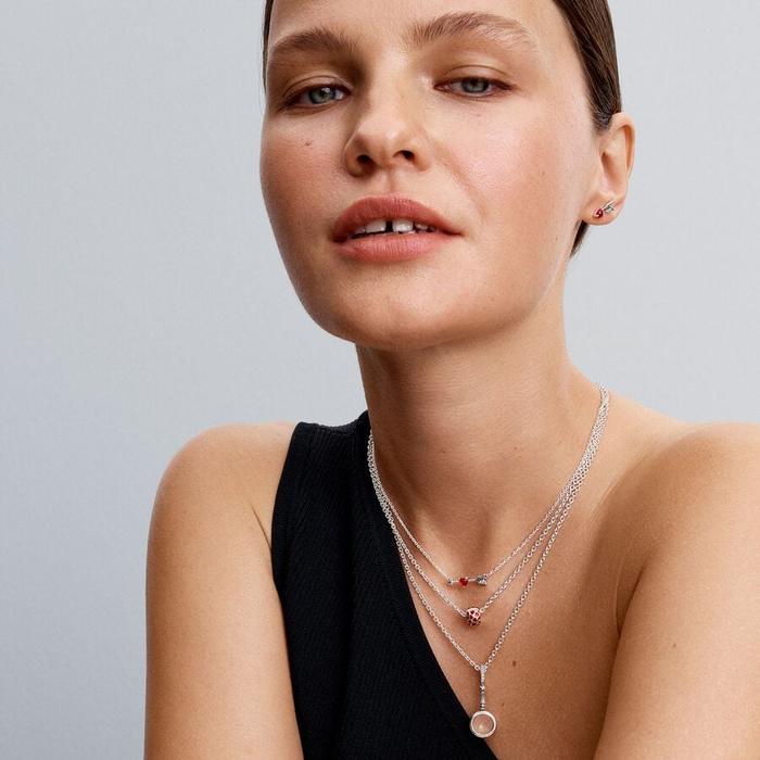 Collana Freccia e cuore in vetro di Murano