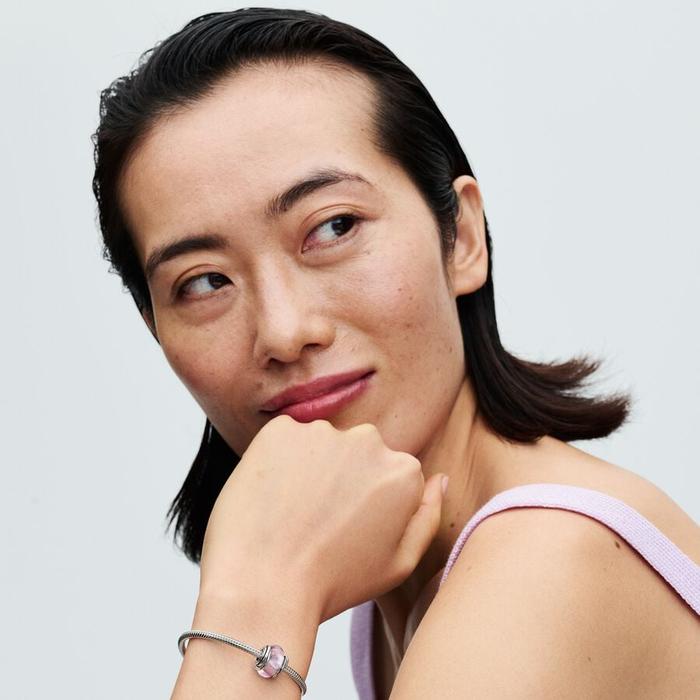 Charm Murano Glass Pink and Circles