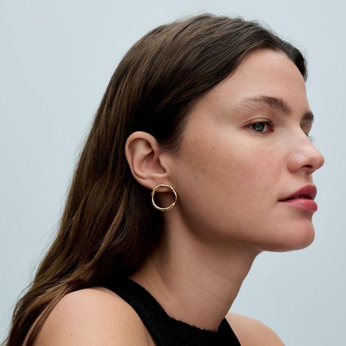 Boucles d'oreilles à lignes sinueuses circulaires