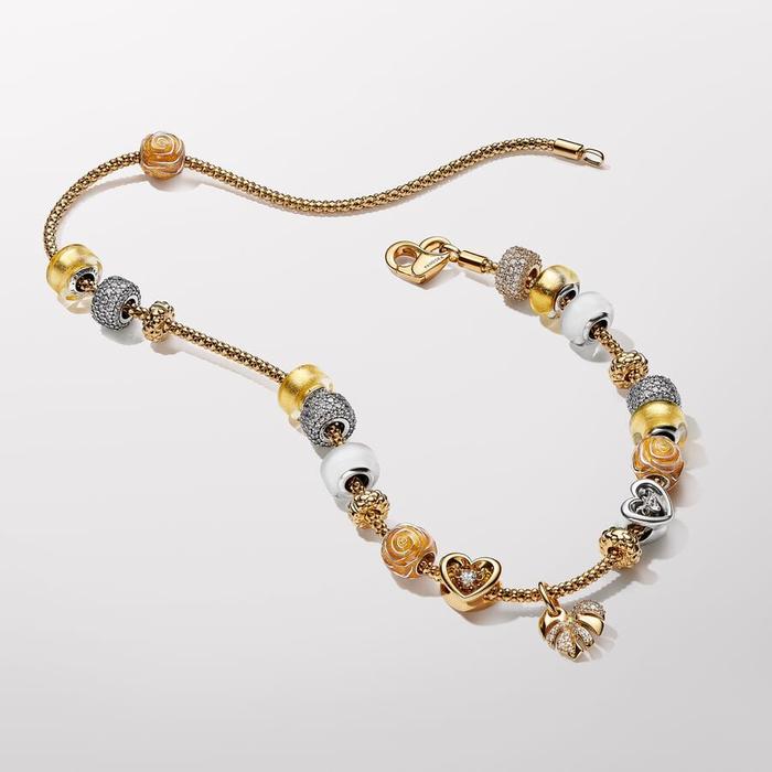 Charm Mini Vetro di Murano Foglia d’Oro
