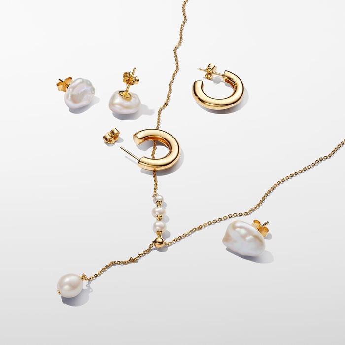Collier réglable avec perles de culture d'eau douce