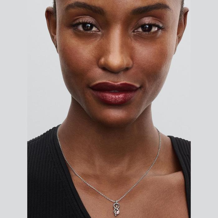 Collier Infinity Bond avec perle rose artificielle