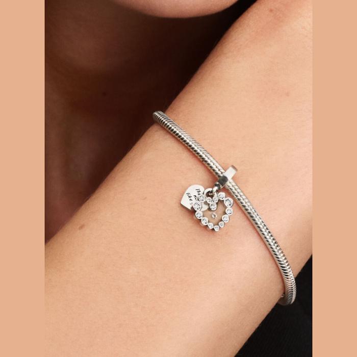 Charm Pendente Doppio Cuore Nessuna come Te