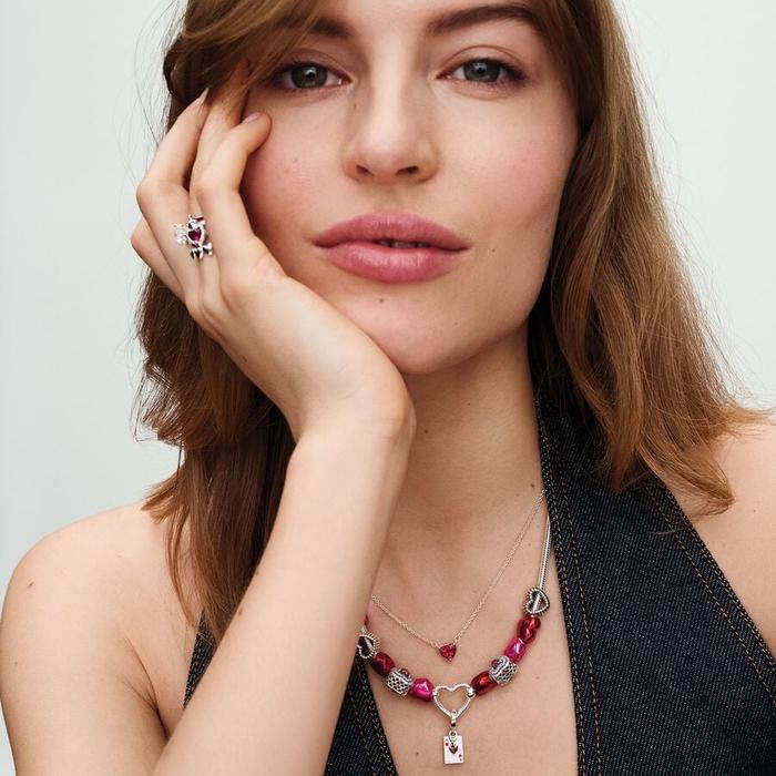 Charm Cuore Metallico Rosso