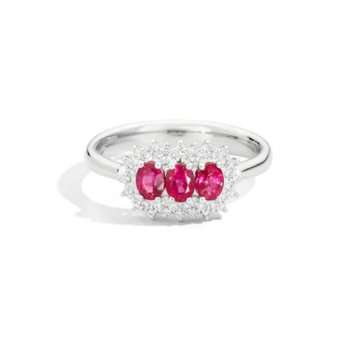 Anello camelia rubini 0.70 br 0.18