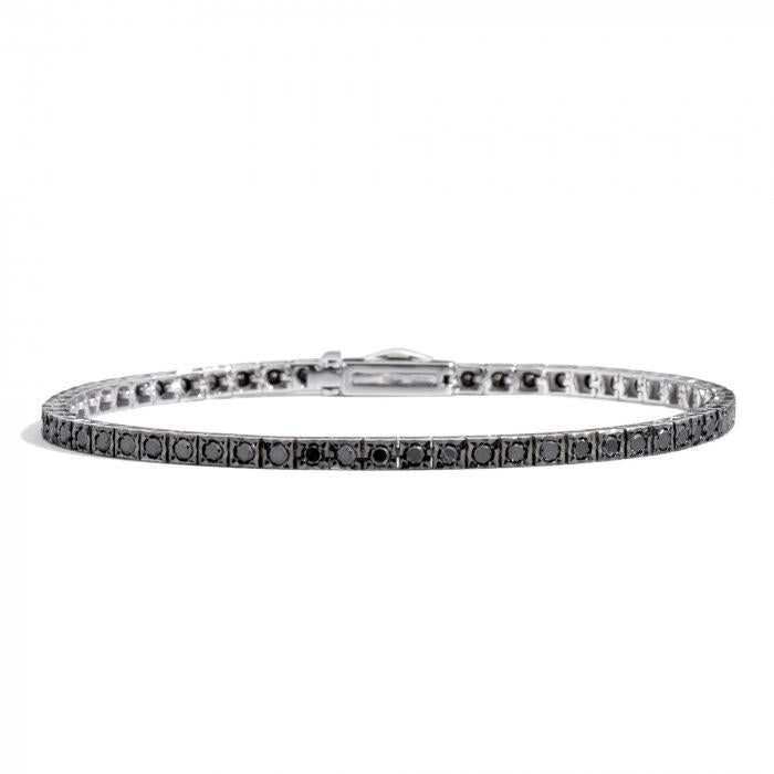 Bracciale tennis face cube br neri 0.77