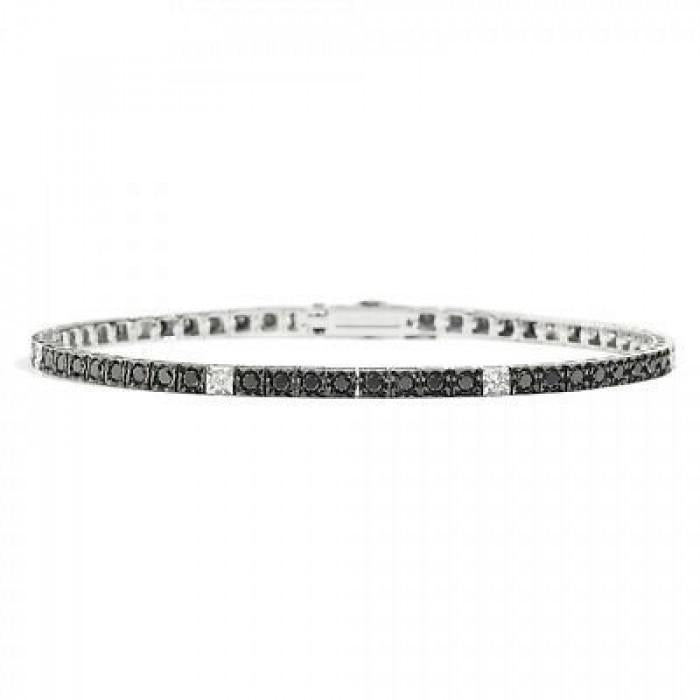 Bracciale tennis face cube br neri 0.72 + br 0.05