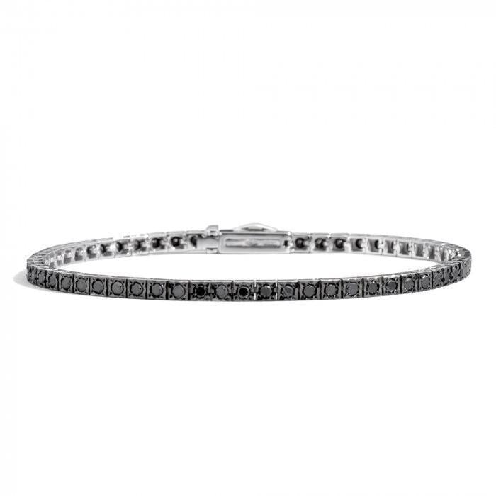 Bracciale tennis face cube br neri 1.75